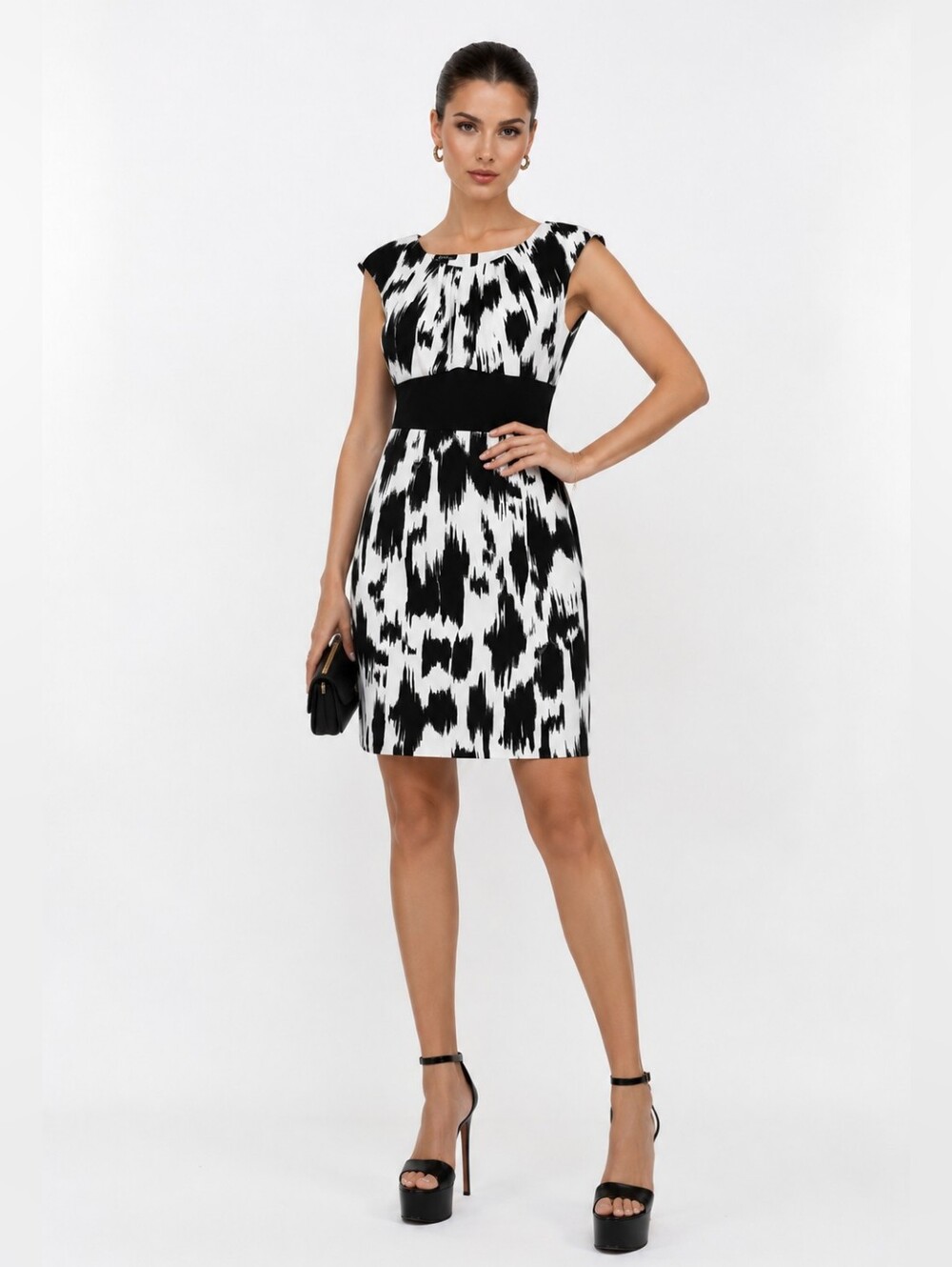 ALYX Black & White Abstract Print Sheath Dress Size 12. - Picture 2 of 8